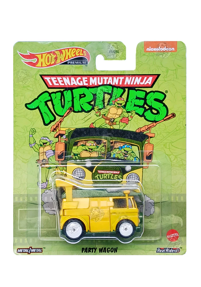 EXCLUSIVES Hot Wheels Teenage Mutant Ninja Turtles Party Wagon - Yellow / Green - 2023 Card