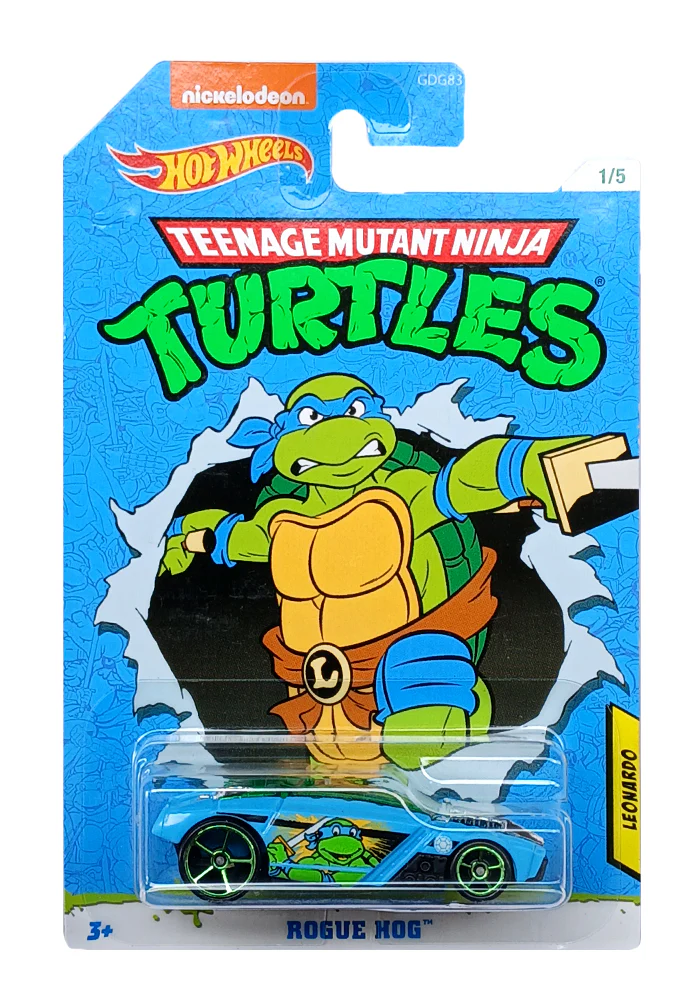 EXCLUSIVES Hot Wheels Teenage Mutant Ninja Turtles Rogue Hog - Blue - 2018 Card (With Protector Case)