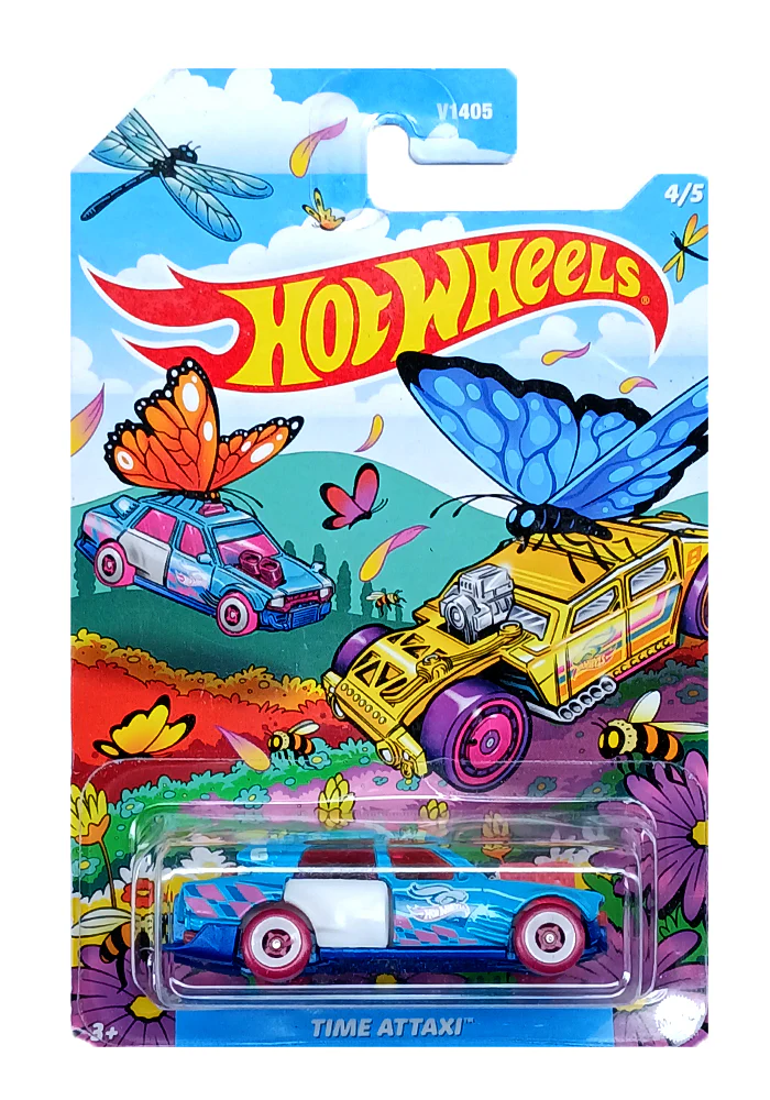 EXCLUSIVES Hot Wheels Time Attaxi - Blue / White - 2023 Card (With Protector Case)