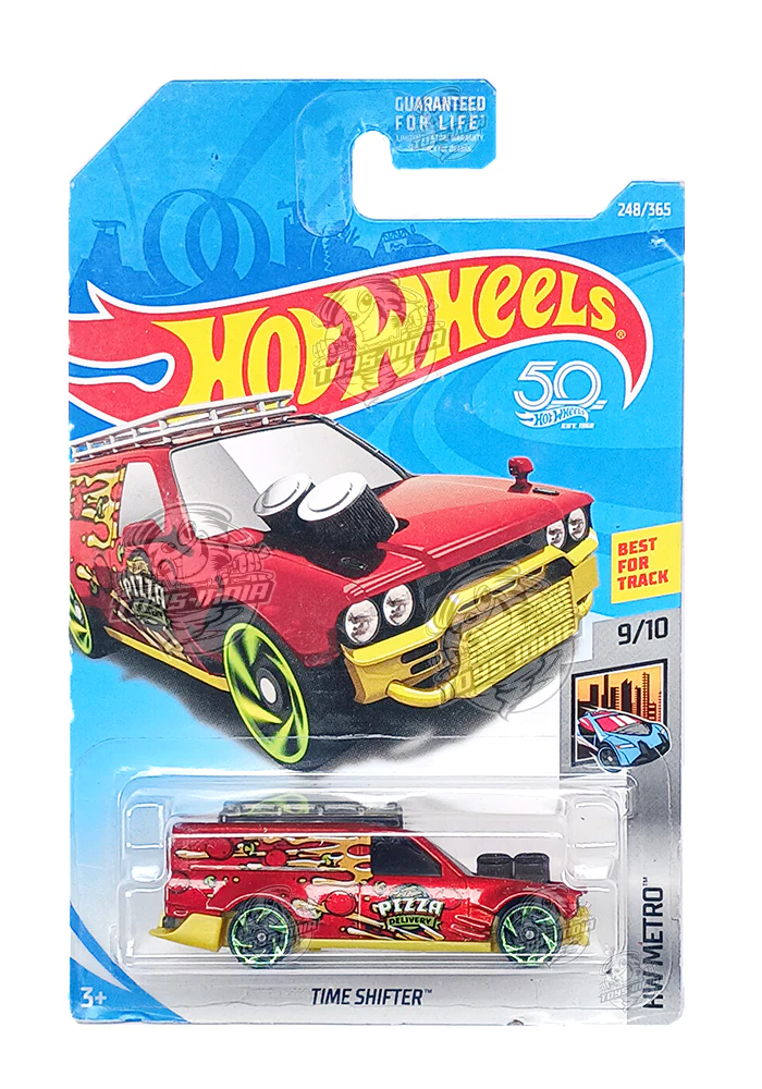 EXCLUSIVES Hot Wheels Time Shifter - Red - 2017 Card (With Protector Case)