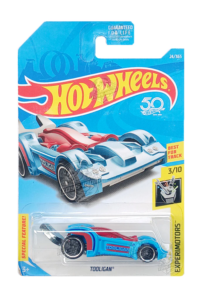 EXCLUSIVES Hot Wheels Tooligan - Blue / Red - 2017 Card (With Protector Case)