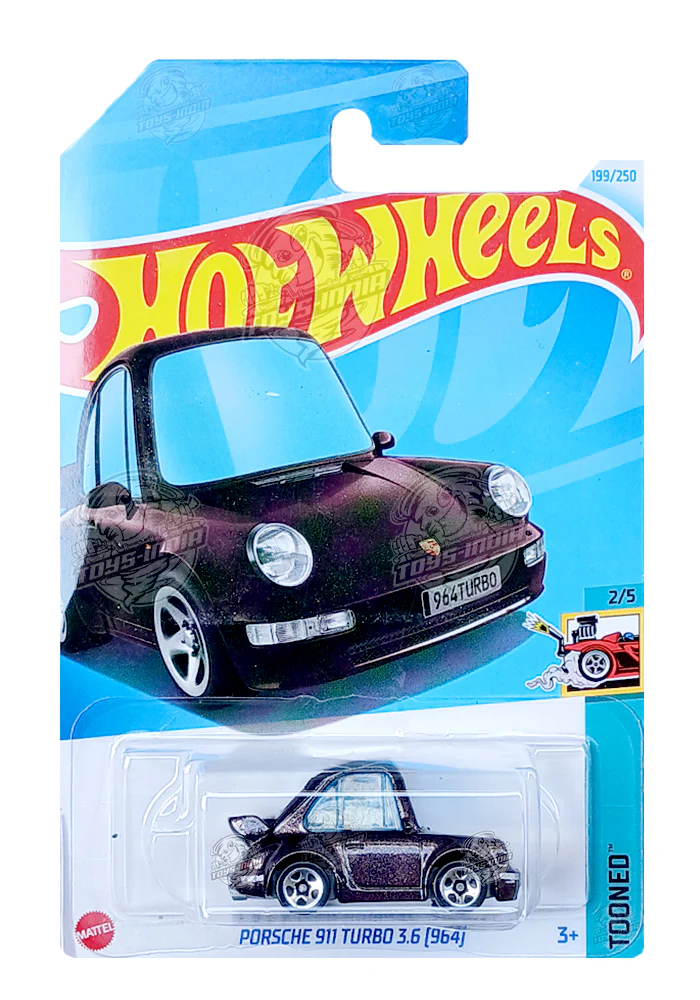 EXCLUSIVES Hot Wheels Tooned Porsche 911 Turbo 3.6 (964) - Purple - 2021 Card (With Protector Case)