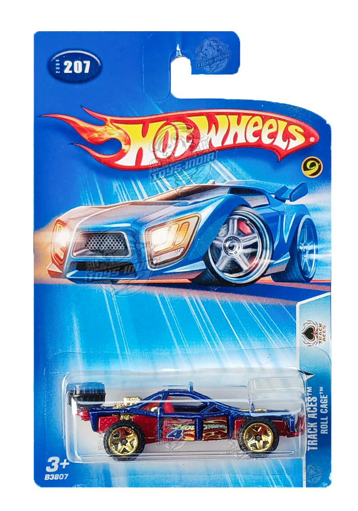 EXCLUSIVES Hot Wheels Track Aces Roll Cage - Blue / Red - 2004 Card (With Protector Case)