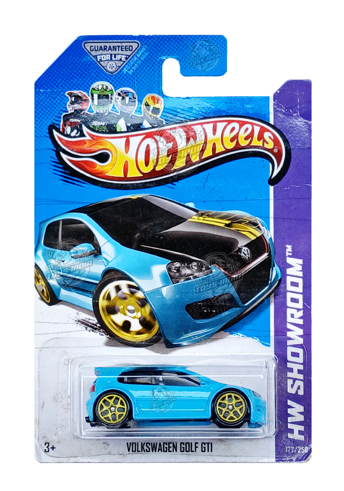 EXCLUSIVES Hot Wheels Volkswagen Golf GTI - Blue / Black - 2012 Card (Crease Card / Car in Excellent Condition) (With Protector Case)