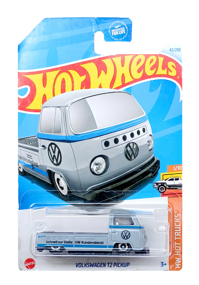 EXCLUSIVES Hot Wheels Volkswagen T2 Pickup - Grey - 2021 Card (Creased Card / Car in Excellent Condition) (With Protector Case) - Image 2