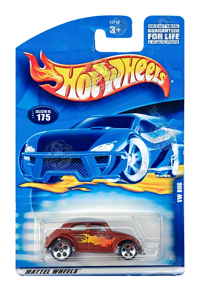 EXCLUSIVES Hot Wheels VW Bug - Brown - 2000 Card (With Protector Case)