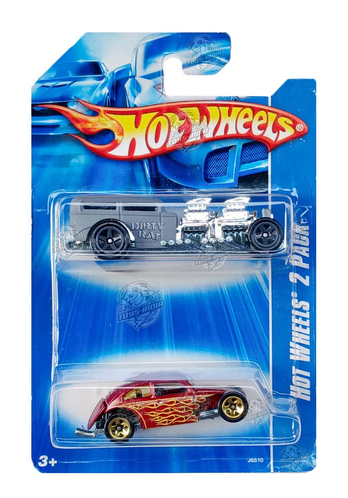 EXCLUSIVES Hot Wheels Way 2 Fast (Grey) &  VW Beetle (Red) - 2006 Card (2-Pack)