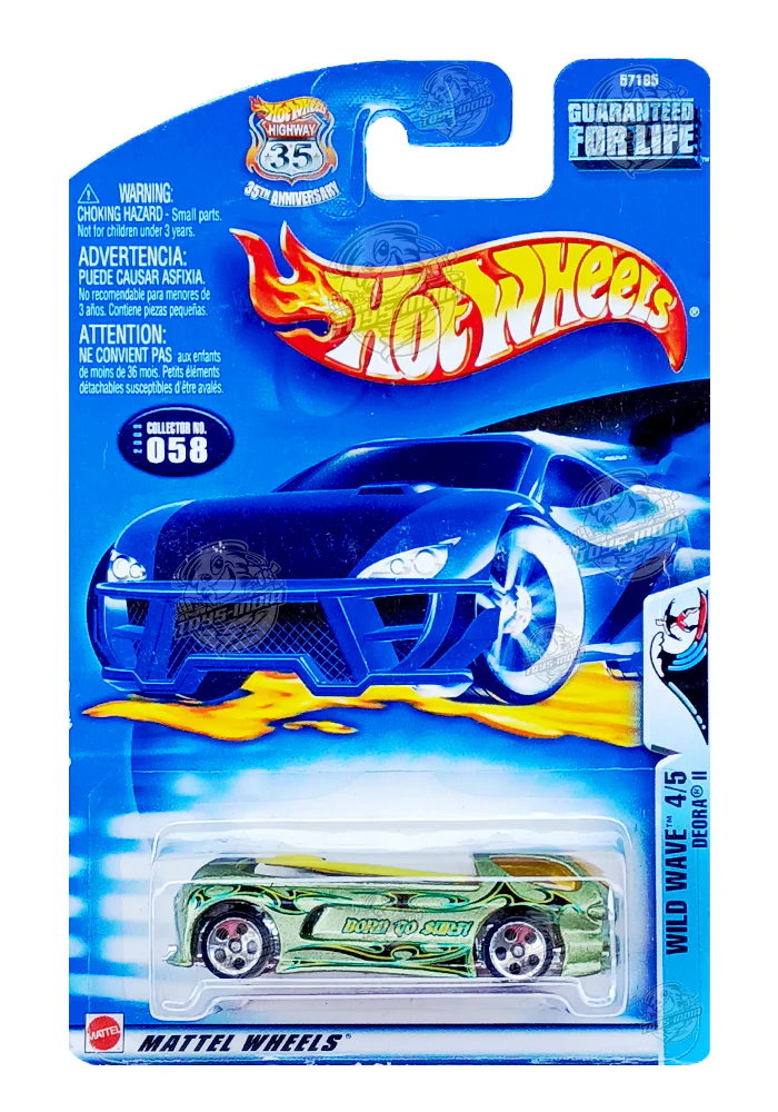 EXCLUSIVES Hot Wheels Wild Wave Deora II - Green - 2002 Card (With Protector Case)