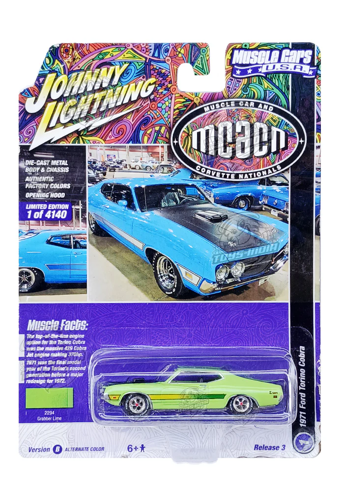 EXCLUSIVES Johnny Lightning 1971 Ford Torino Cobra - Green