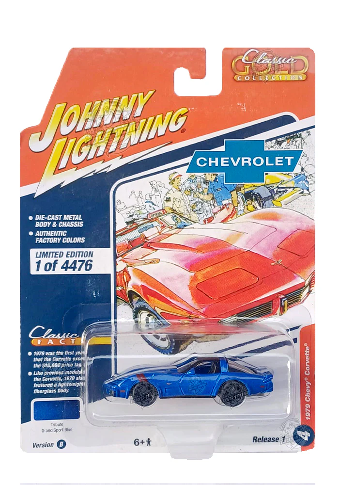 EXCLUSIVES Johnny Lightning Special Edition (1 of 4476) Classic Gold Collection 1979 Chevy Corvette - Blue