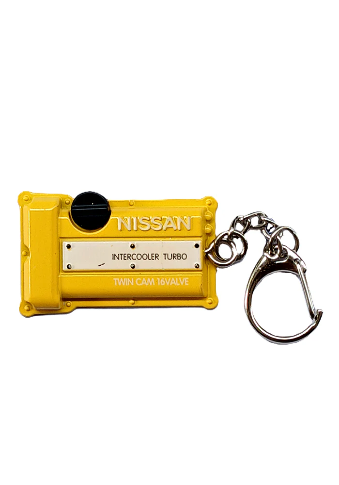 EXCLUSIVES Keychain - Car Engine Head - Nissan - Yellow