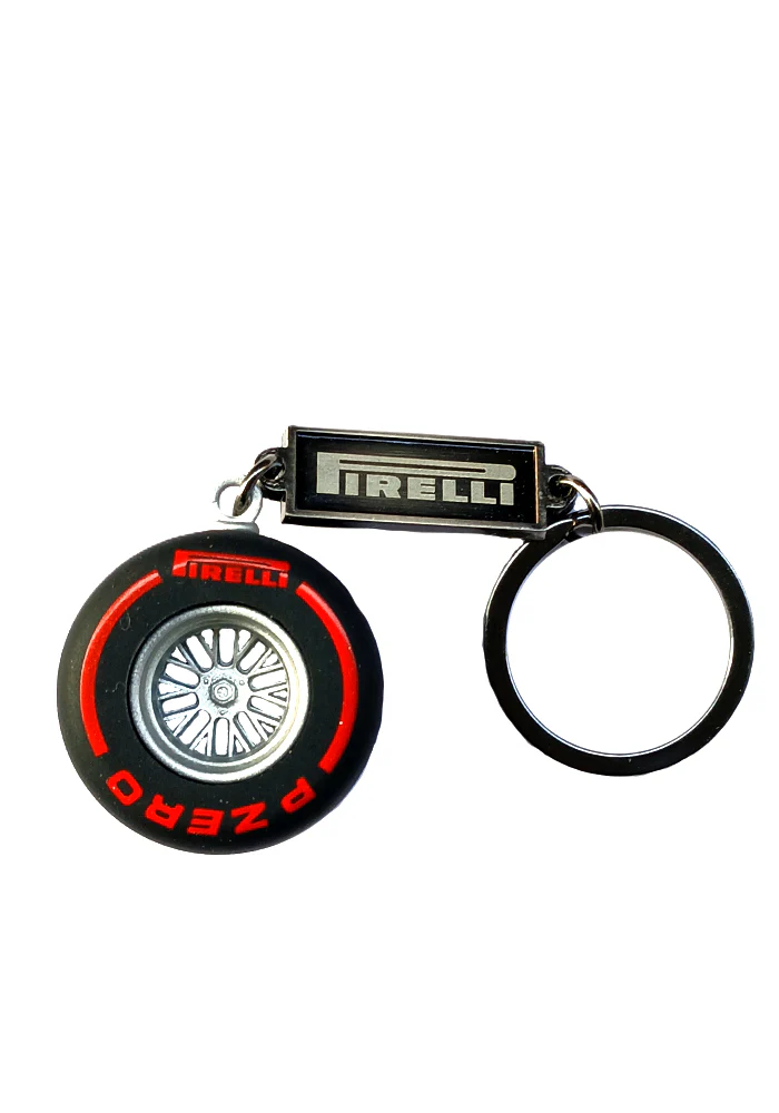EXCLUSIVES Keychain - Car Tyre - Black / Red