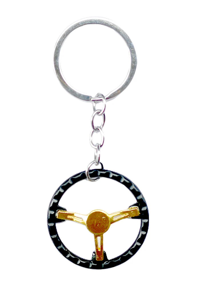 EXCLUSIVES Keychain - Steering Wheel - Black / Golden