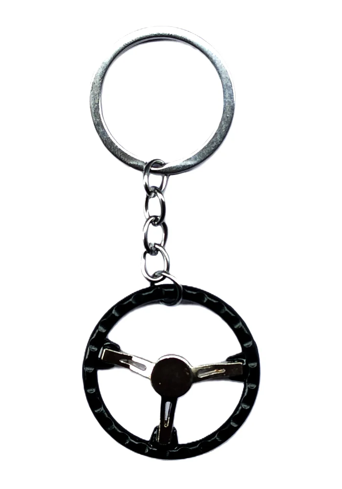 EXCLUSIVES Keychain - Steering Wheel - Black / Silver