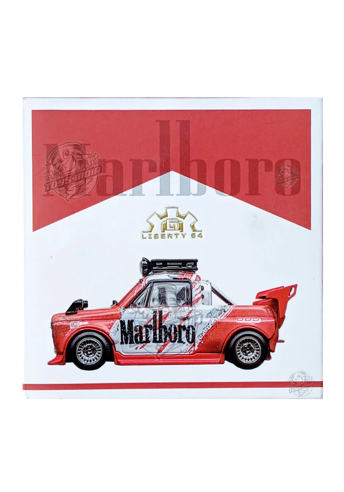 EXCLUSIVES Liberty 64 Marlboro N600 Pickup Truck & Trailer - Red / White (Scale 1:64) - Image 5