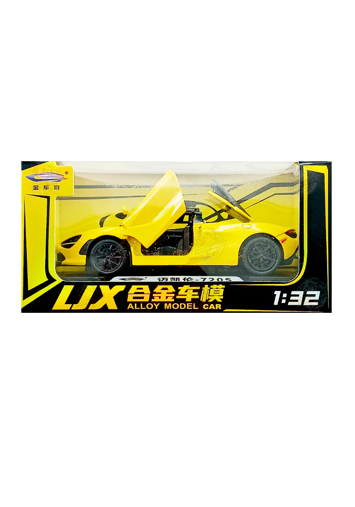 EXCLUSIVES LJX Alloy Model Car Mclaren 720S Sport - Yellow / Black (Scale 1:32)