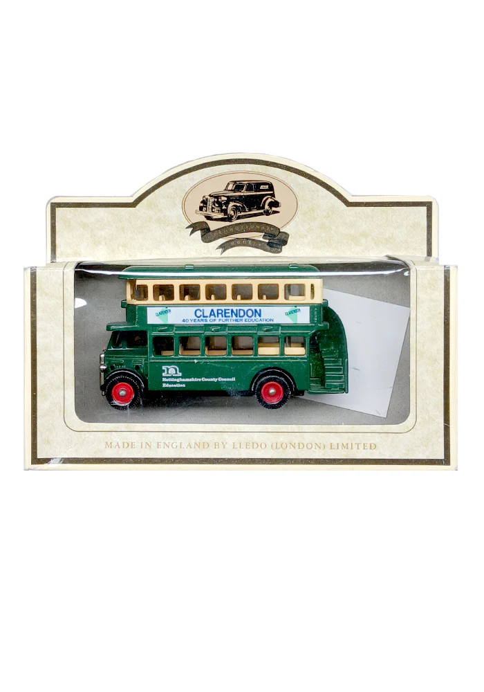 EXCLUSIVES Lledo UK Models of Days Gone - Claredon Double Decker Bus - Green / Beige (Scale 1:43)