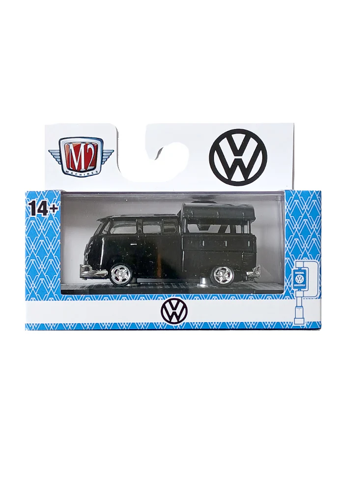 EXCLUSIVES M2 Machines 1960 VW Double Cab Truck USA Model - Black
