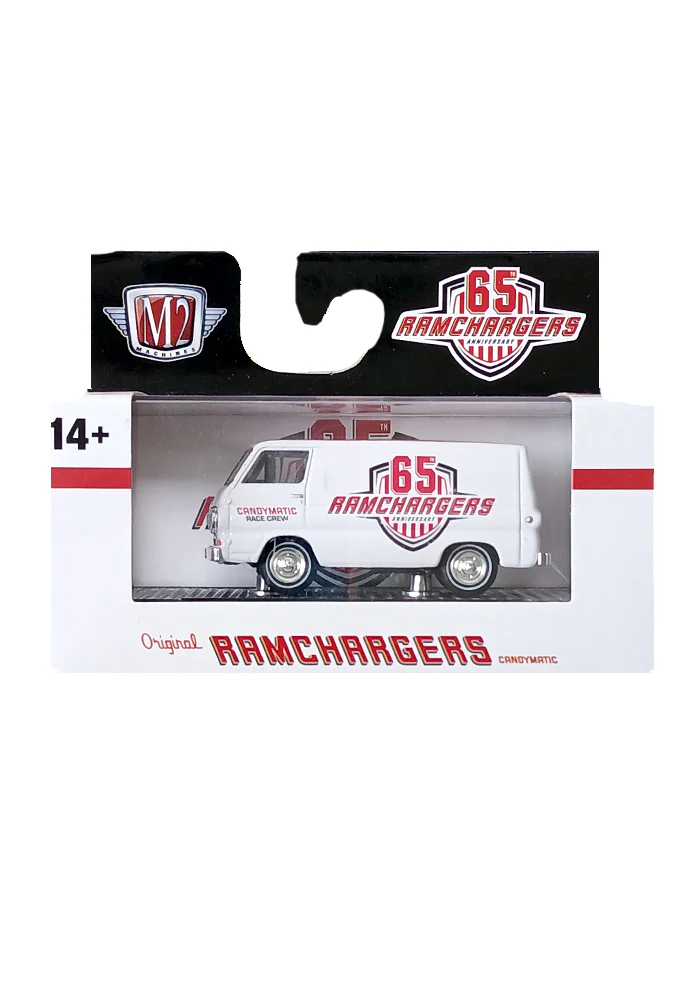 EXCLUSIVES M2 Machines 1964 Dodge A100 Panel Van - White / Red