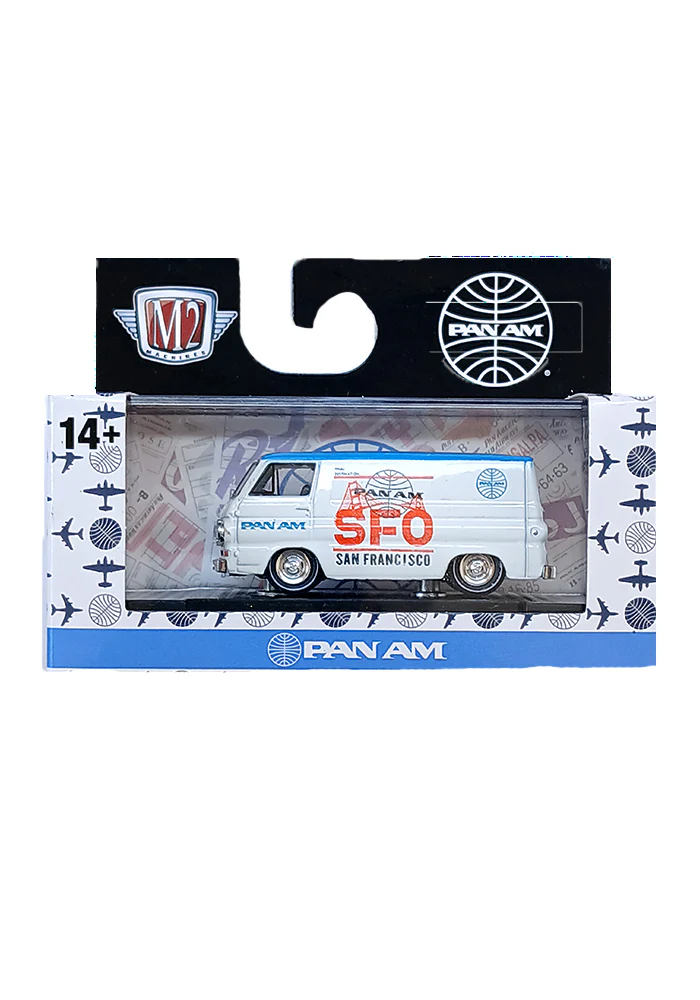 EXCLUSIVES M2 Machines PANAM 1964 Dodge A100 Panel Van - White / Blue