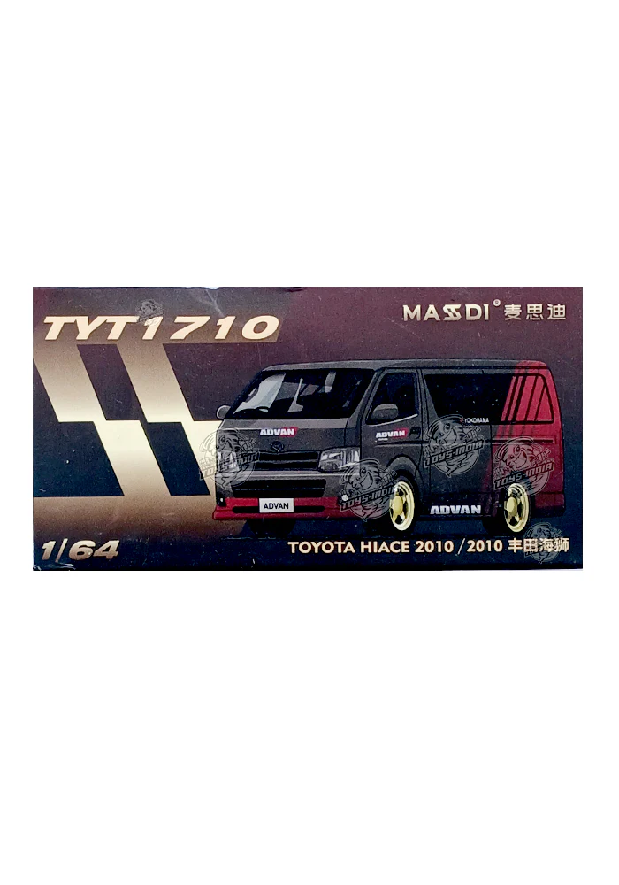 EXCLUSIVES MASSDI Toyota Hiace 2010 - Grey / Red (Scale 1:64)