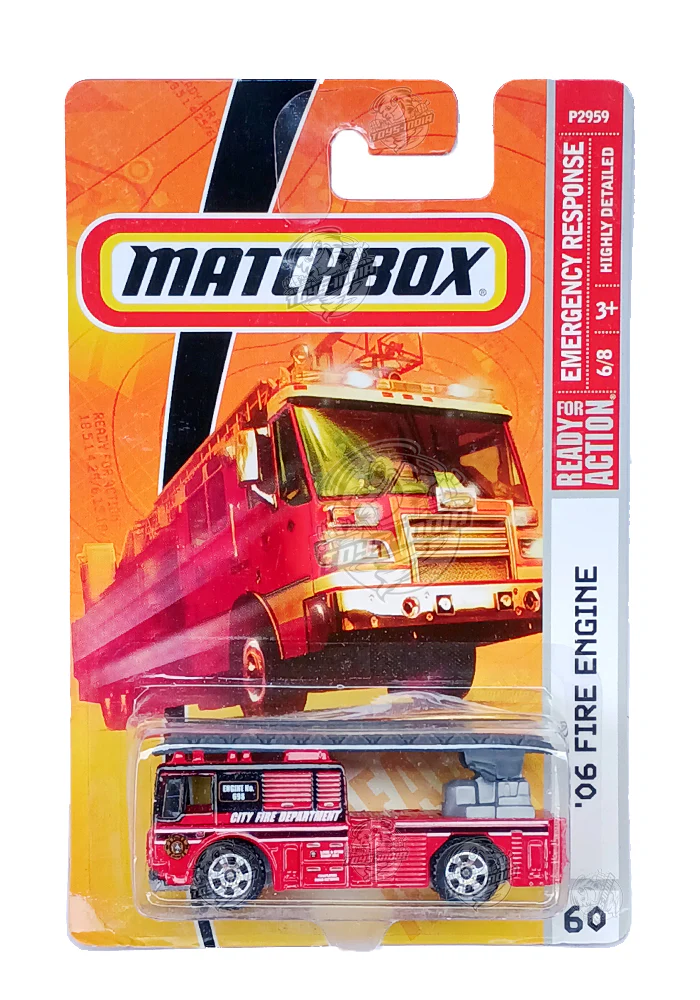 EXCLUSIVES Matchbox '06 Fire Engine - Red - 2008 Card (With Protector Case)