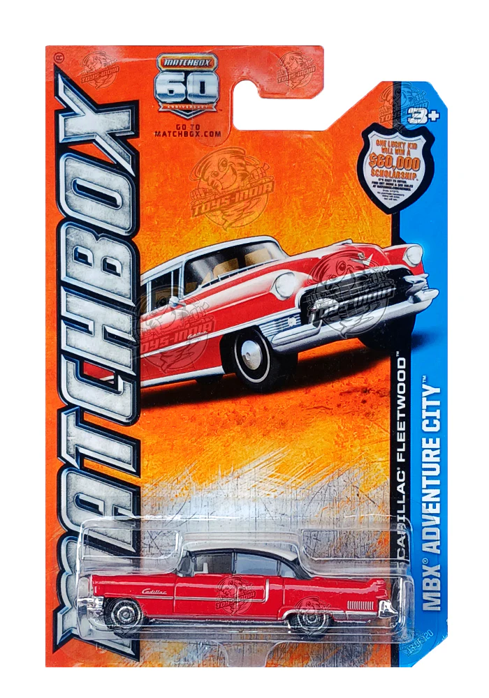 EXCLUSIVES Matchbox 1955 Cadillac Fleetwood - Red - 2012 Card (With Protector Case)