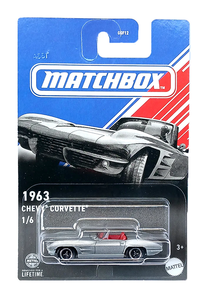 EXCLUSIVES Matchbox 1963 Chevy Corvette - Silver - 2023 Card (With Protector Case)