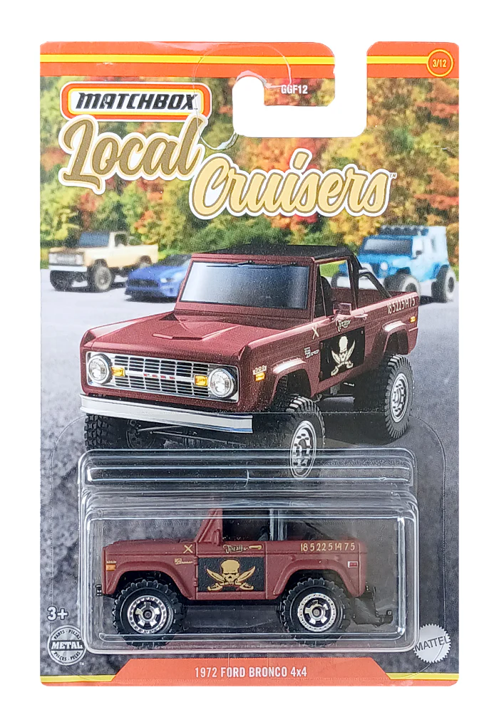 EXCLUSIVES Matchbox 1972 Ford Bronco 4x4 - Brown - 2022 Card (With Protector Case)