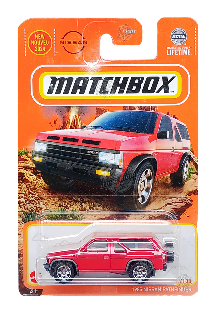 EXCLUSIVES Matchbox 1985 Nissan Pathfinder - Red - 2024 Card (With Protector Case)