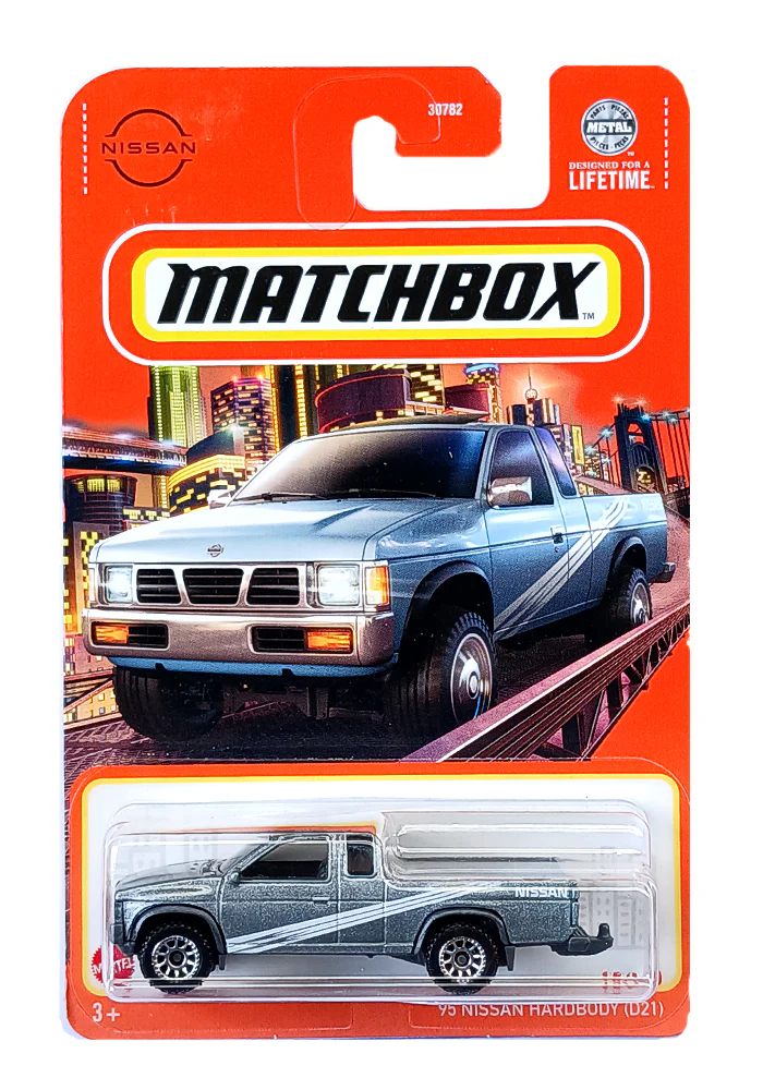 EXCLUSIVES Matchbox '95 Nissan Hardbody (D21) - Silver - 2023 Card (With Protector Case)
