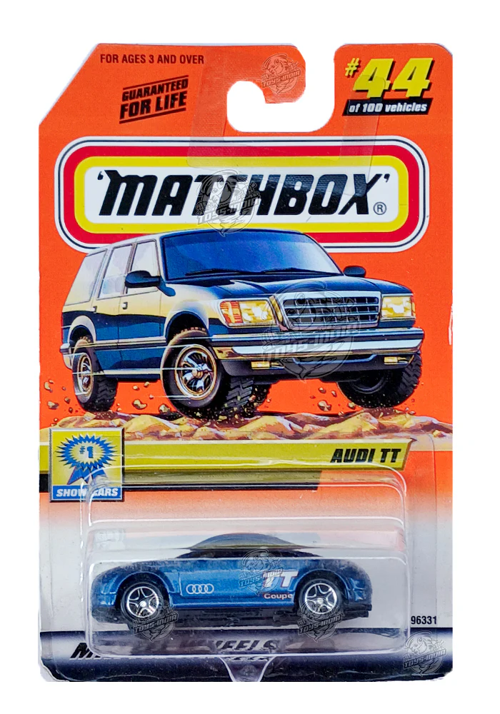 EXCLUSIVES Matchbox Audi TT - Blue - 1999 Card (With Protector Case)