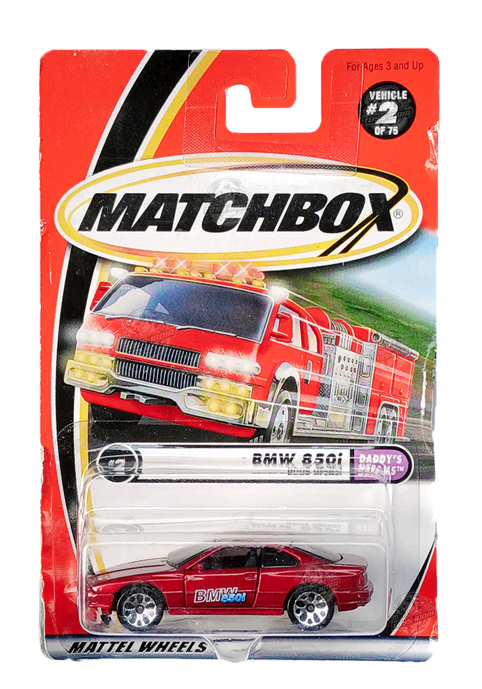 EXCLUSIVES Matchbox BMW 850i - Red - 2000 Card (Creased Card / Car in Excellent Condition) (With Protector Case)