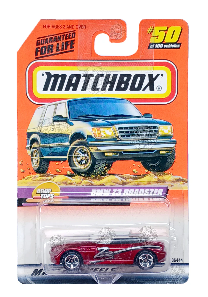 EXCLUSIVES Matchbox BMW Z3 Roadster - Red - 1998 Card (With Protector Case)