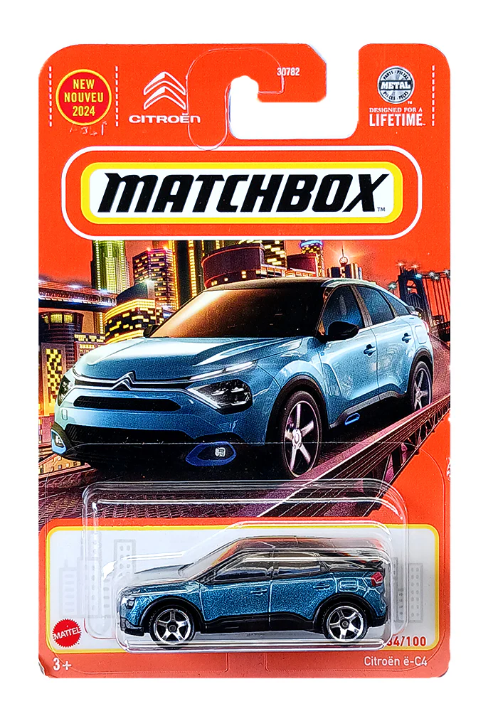 EXCLUSIVES Matchbox Citroen e-C4 - Green / Black - 2024 Card (With Protector Case)