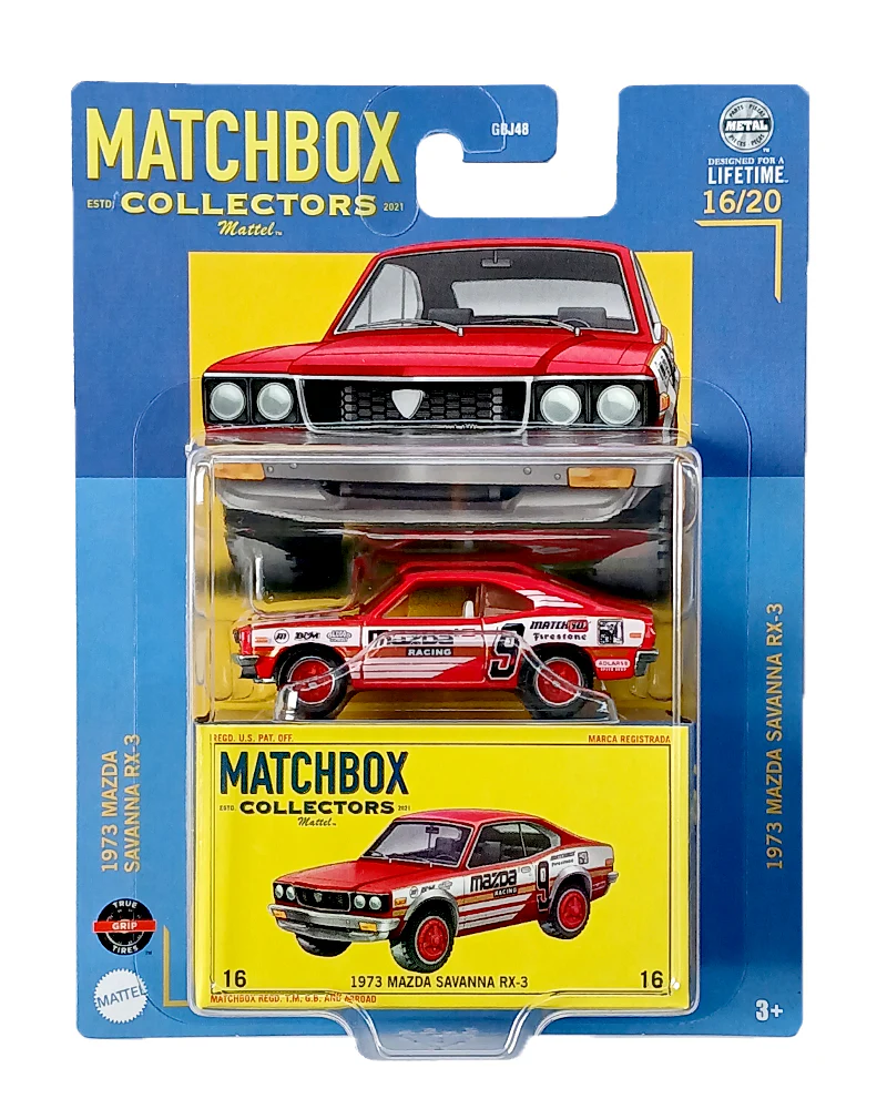 EXCLUSIVES Matchbox Collectors 1973 Mazda Savanna RX-3 - Red - 2024 Card
