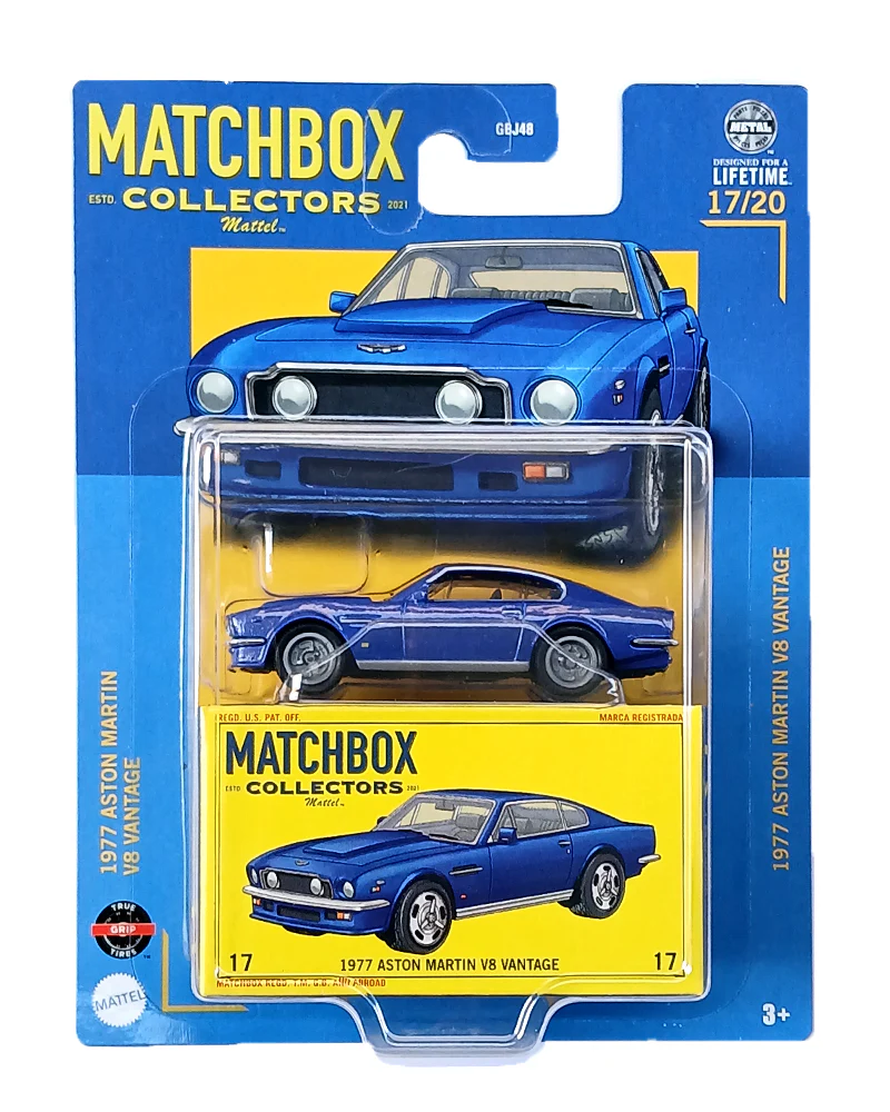 EXCLUSIVES Matchbox Collectors 1977 Aston Martin V8 Vantage - Blue - 2024 Card