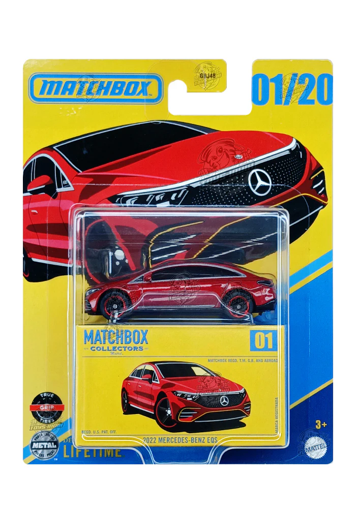 EXCLUSIVES Matchbox Collectors 2022 Mercedes-Benz EQS - Red - 2024 Card