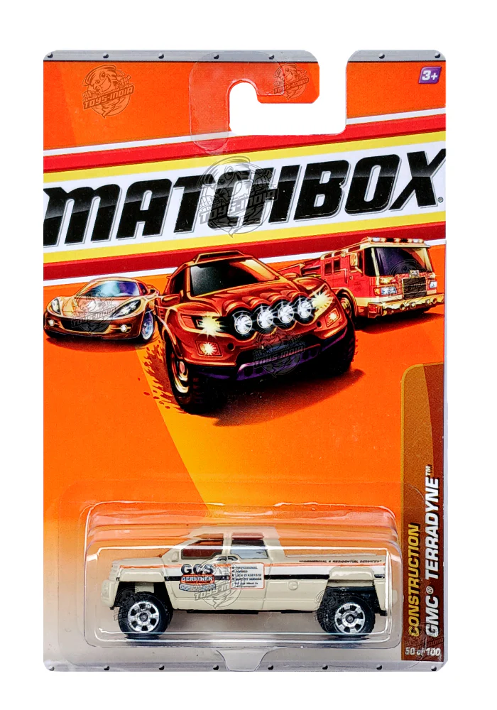 EXCLUSIVES Matchbox Construction GMC Terradyne - Beige - 2009 Card (With Protector Case)
