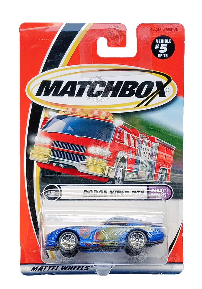 EXCLUSIVES Matchbox Dodge Viper GTS - Blue - 2000 Card (With Protector Case) - Image 2