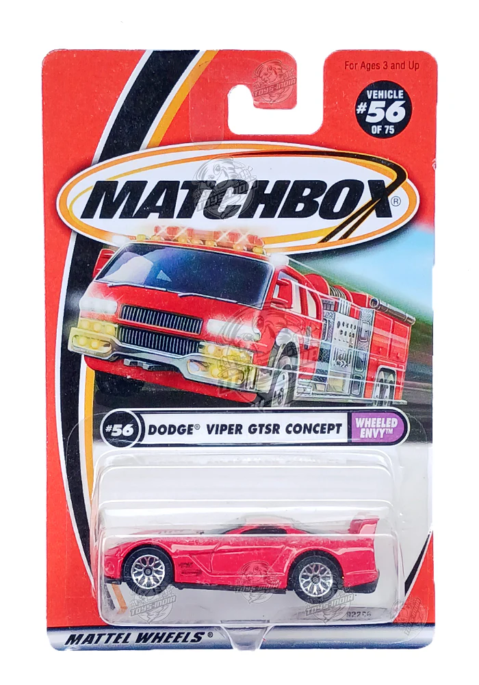 EXCLUSIVES Matchbox Dodge Viper GTSR Concept - Red - 2000 Card (With Protector Case)