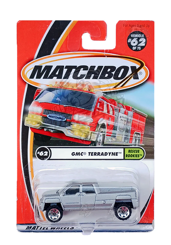EXCLUSIVES Matchbox GMC Terradyne - Silver - 2001 Card (With Protector Case)