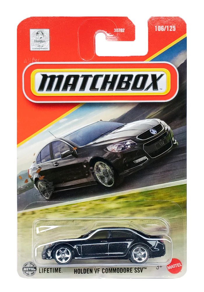 EXCLUSIVES Matchbox Holden VF Commodore SSV - Black - 2024 Card (With Protector Case)