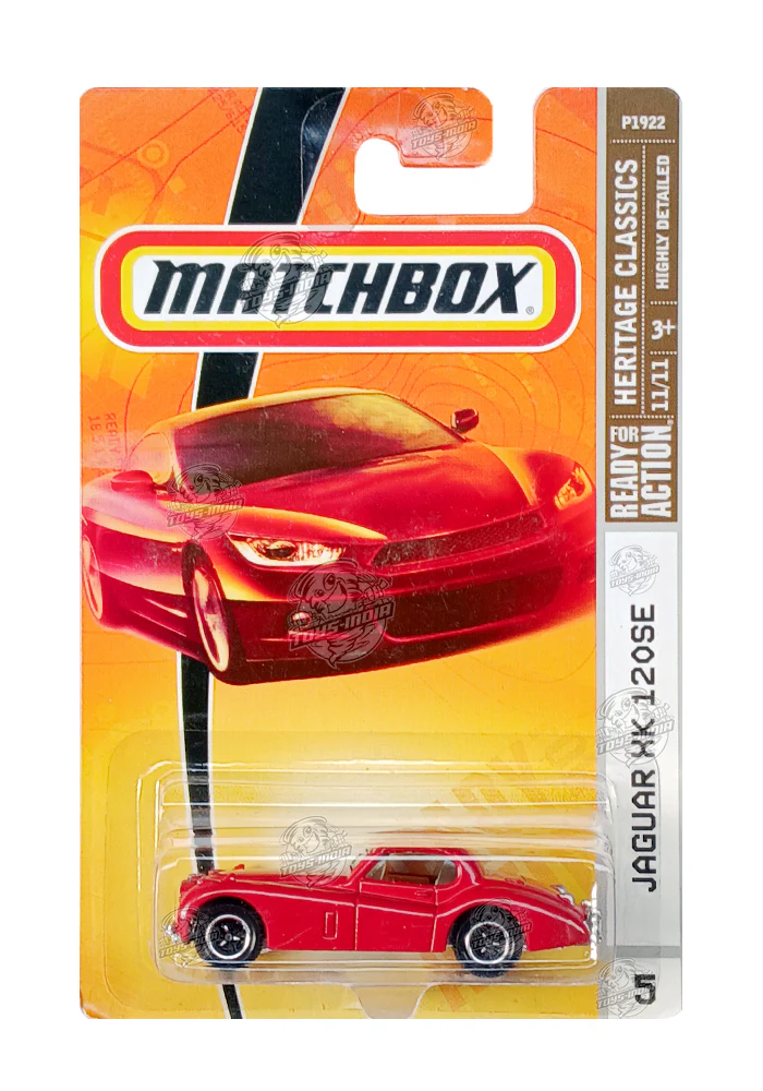 EXCLUSIVES Matchbox Jaguar XK 120SE - Red - 2008 Card (With Protector Case)
