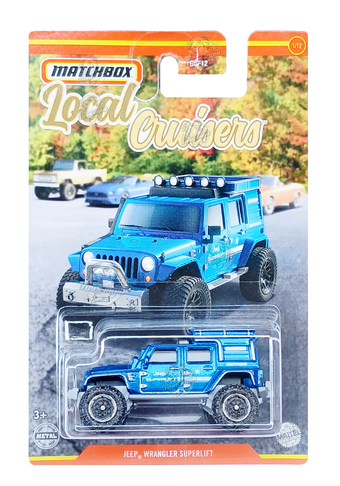 EXCLUSIVES Matchbox Local Cruisers Jeep Wrangler Superlift - Blue - 2022 Card (With Protector Case)