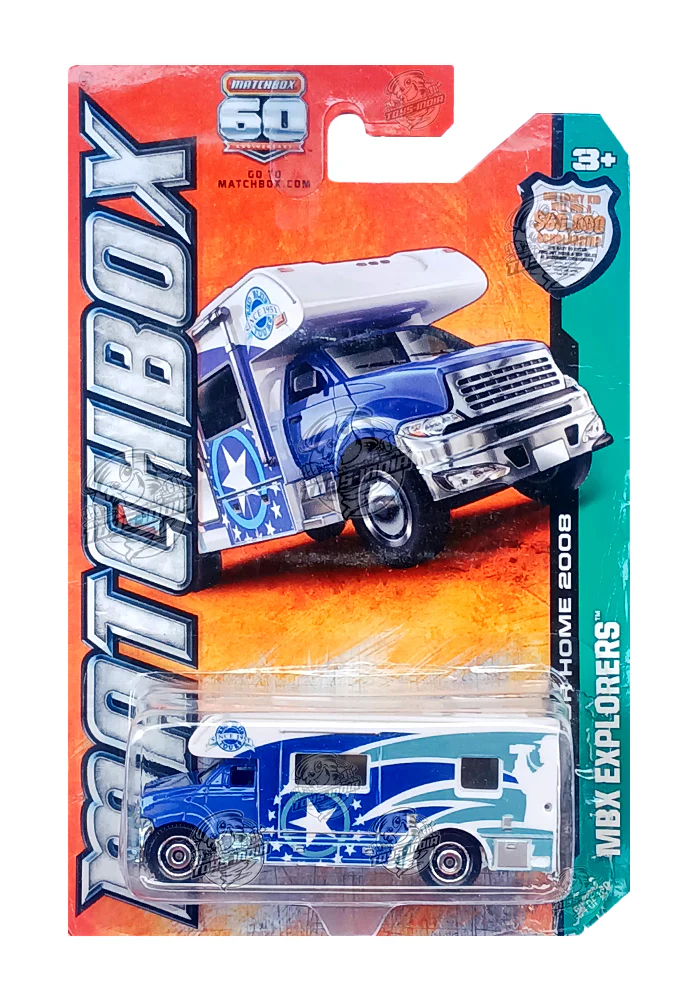 EXCLUSIVES Matchbox MBX Motor Home 2008 - White / Blue - 2012 Card (With Protector Case)