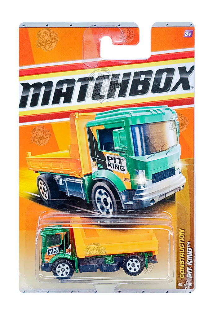 EXCLUSIVES Matchbox Pit King - Green / Orange - 2010 Card (With Protector Case)