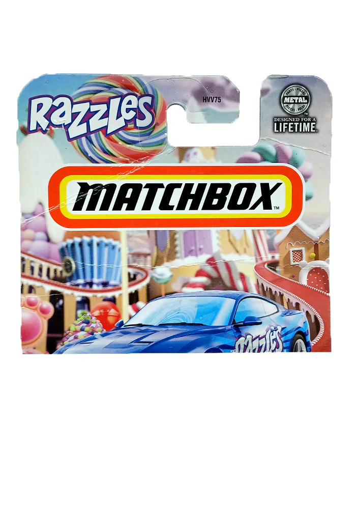 EXCLUSIVES Matchbox Razzles '19 Ford Mustang Coupe - Blue - 2023 Card (Creased Card / Car in Excellent Condition) (With Protector Case) - Image 2