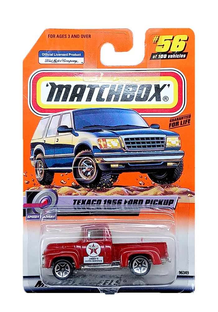 EXCLUSIVES Matchbox Texaco 1956 Ford Pickup - Red - 1999 Card (With Protector Case)