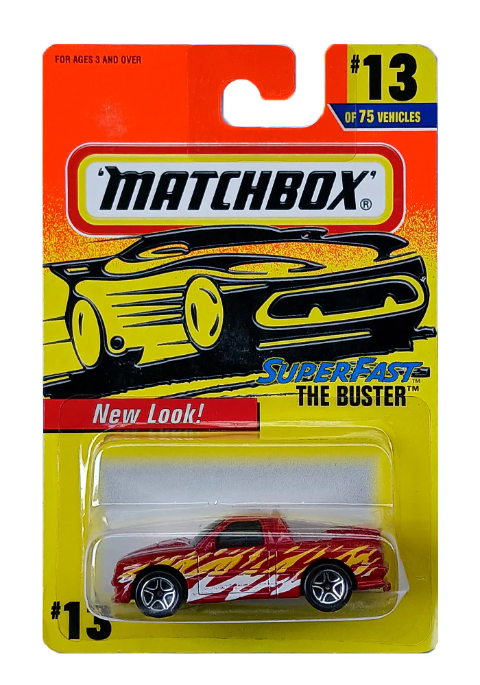 EXCLUSIVES Matchbox The Buster - Red - 1996 Card (With Protector Case)